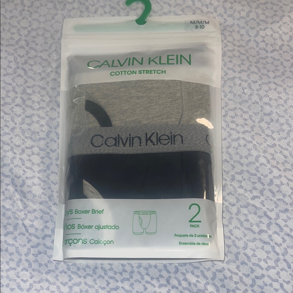 Calvin Klein Boys  Boxer Briefs 2-Pack - Gray and Black mid 8-10